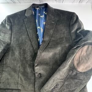 Chaps RL Brown Corduroy Sport Coat Blazer Elbow Patches Hunting Dog Lining 42R